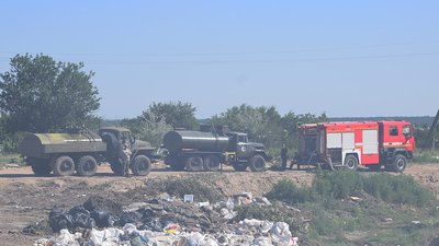 У Вітовському районі Миколаївщини горить сміттєзвалище У Вітовському районі Миколаївщини горить сміттєзвалище