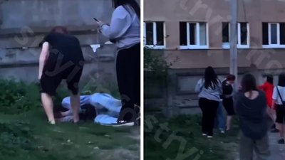 Скріншот з відео побиття дівчини