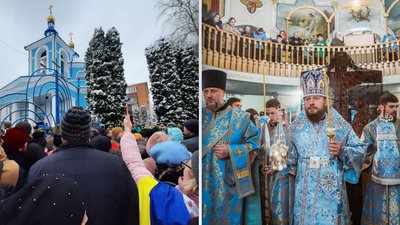 У Хмельницькому новий керуючий єпархією УПЦ провів Богослужіння у храмі, який громада напередодні "перевела" до ПЦУ