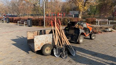 Горобина, черемха, клени. У Дніпрі на акції «Озеленення планети» волонтери висаджують дерева та кущі Горобина, черемха, клени. У Дніпрі на акції «Озеленення планети» волонтери висаджують дерева та кущі