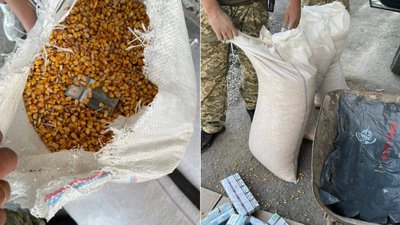 На Закарпатті 22-річна жінка намагалась перевезти до Румунії приховані у кукурудзі сигарети
