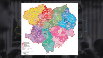 Карта сучасної Харківської області