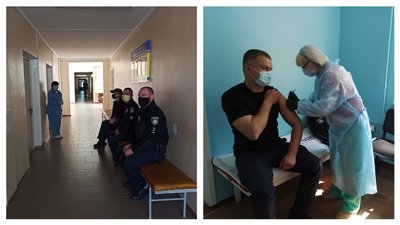 У Кропивницькому другою дозою вакцини від COVID-19 щеплюють патрульних