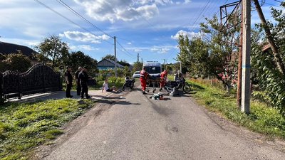 Місце зіткнення двох мотоциклів у селі Скобелка Луцького району