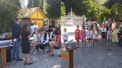 У Рівному на території собору вручили приладдя дітям загиблих і поранених бійців