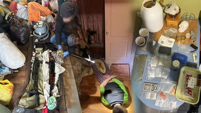 Вилучені поліцією зброя і наркотики та затримання підозрюваного на Чернігівщині: 1 млн грн