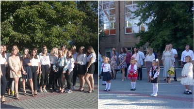 У кропивницькій гімназії святкова лінійка була для першокласників та випускників