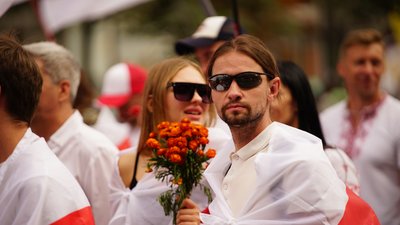 Білоруси взяли участь у Марші захисників у Києві, 24 серпня 2021 року Білоруси взяли участь у Марші захисників у Києві, 24 серпня 2021 року