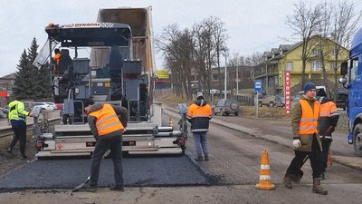Ремонт дороги у селі Коровія Чернівецької області