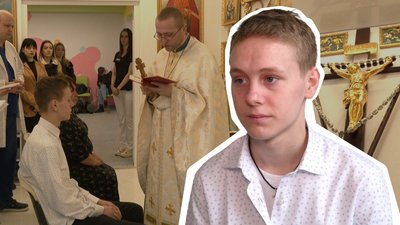 У львівській лікарні охрестили підлітка з Бахмута, якого врятували після вибуху міни