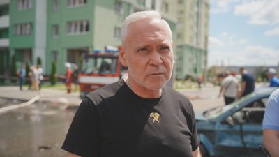 Ігор Терехов на місці влучання у Харкові