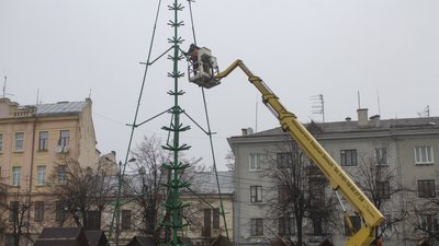 У Чернівцях на Соборній площі почали влаштовувати ялинку: коли її відкриють У Чернівцях на Соборній площі почали влаштовувати ялинку: коли її відкриють