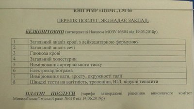 У миколаївських лікарнях ввели тарифи на платні медичні послуги У миколаївських лікарнях ввели тарифи на платні медичні послуги
