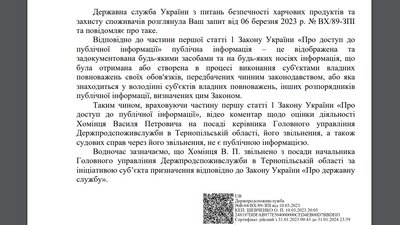 Звільнення з керівної посади Василя Хомінця: що кажуть у Держпродспоживслужбі Звільнення з керівної посади Василя Хомінця: що кажуть у Держпродспоживслужбі