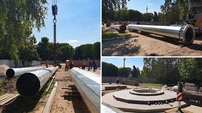 У Кропивницькому встановлюють 50-метровий флагшток до ювілею Незалежності У Кропивницькому встановлюють 50-метровий флагшток до ювілею Незалежності