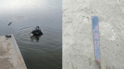 Знайшли скло, гачки та залізо. У Гайвороні на Кіровоградщині розчистили дно річки на міському пляжі