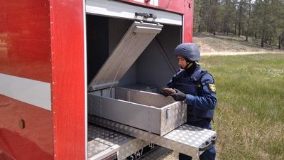 На Херсонщині рятувальники знищили артилерійський снаряд На Херсонщині рятувальники знищили артилерійський снаряд