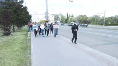 У Запоріжжі відбулася акція, учасники якої виступали проти маскового режиму та вакцинації
