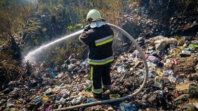 пожежа на сміттєзвалищі, беримівці, сміття, вогонь, пожежа, дснс