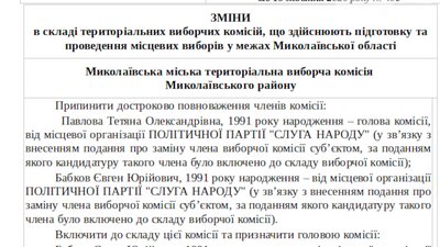ЦВК замінила голову миколаївської виборчої комісії ЦВК замінила голову миколаївської виборчої комісії