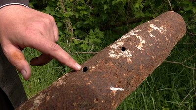 Гільза часів Другої світової війни в Новгород-Сіверській громаді
