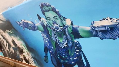 В метро між "Майданом Незалежності" та "Хрещатиком" намалювали мурал