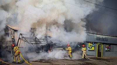 В Ужгороді горів магазин в районі продовольчого ринку на вулиці Чубинського
