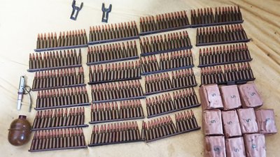 Набої та граната, які вилучили під час обшуку на Чернігівщині Набої та граната, які вилучили під час обшуку на Чернігівщині