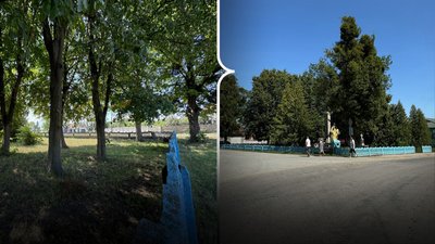 Місце, де планують провестиремонт скверу у Чорнівці на вулиці Головній