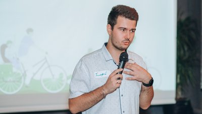 Представник команди Bike City consulting з розробки велоконцепції Житомира Тимофій Нагорний Представник команди Bike City consulting з розробки велоконцепції Житомира Тимофій Нагорний