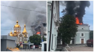 В окупованому Донецьку горить залізничний вокзал