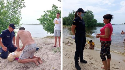 Черкаські рятувальники перевіряли "стихійні" пляжі та навчали надавати першу допомогу