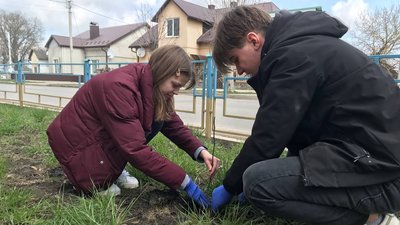 Випускники ліцею на Тернопільщині висадили алею майбутньої перемоги України Випускники ліцею на Тернопільщині висадили алею майбутньої перемоги України
