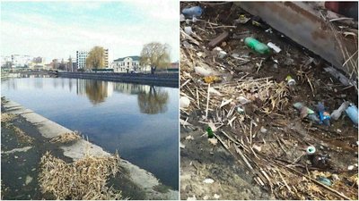 Взуття та пивні пляшки. У Кропивницькому на набережній та у річці Інгул зібрали 60 мішків сміття