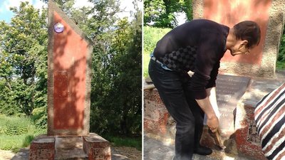 У Святилівці демонтували комуністичну символіку У Святилівці демонтували комуністичну символіку