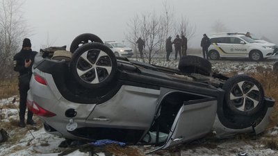 На Прикарпатті автівка злетіла з дороги