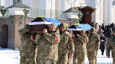 Прощання з Петром Берлінцем і Сергієм Терещенком у Луцьку, 20 лютого 2026 року