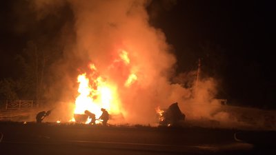 На Черкащині загорілася цистерна з пальним, водій не вижив