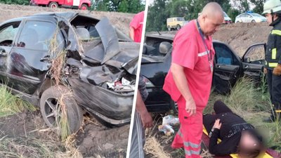 У Харкові машина злетіла у кювет: травмована одна людина