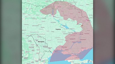 Зона потенційного ураження "шахедами" на онлайн-керуванні