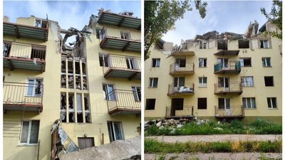 Пошкоджені будинки в Херсоні Пошкоджені будинки в Херсоні