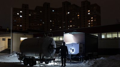 Пункт обігріву в Деснянському районі Києва