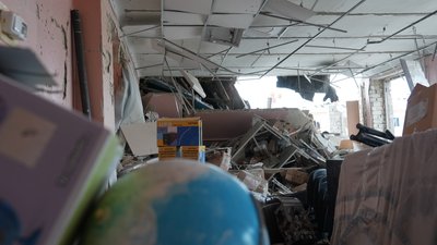 Наслідки російського удару по Харківській спеціальній школі