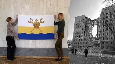 Вцілілий під завалами облради прапор Миколаївщини. Майстриня розповіла історію створення
