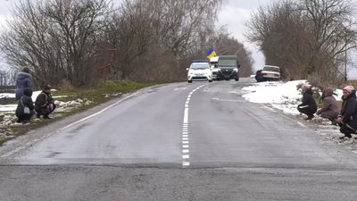 Прощання з полеглим бійцем Валентином Козлюком