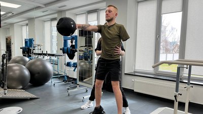 Антон Марков з Тернополя під час реабілітації Антон Марков з Тернополя під час реабілітації