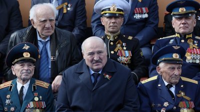 Олександр Лукашенко на параді в Москві 9 травня 2023 року