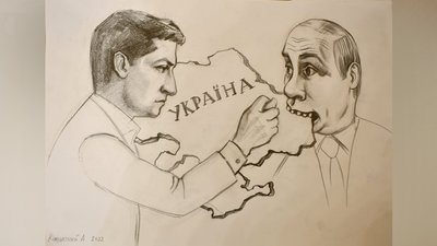 Художник з Кропивницького створив карикатури про Путіна