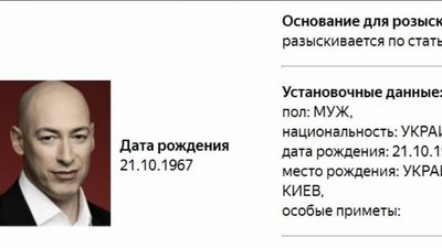 У Росії оголосили в розшук Дмитра Гордона У Росії оголосили в розшук Дмитра Гордона