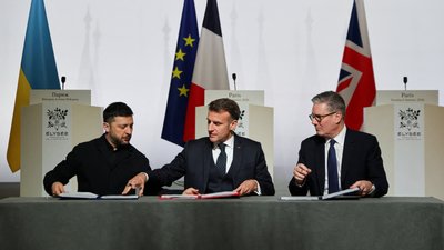 Зеленський, Макрон, Стармер, Коаліція охочих 6 січня в Парижі